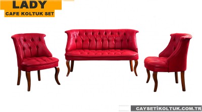 Lady Bordo çay Seti Koltuk Takımı (kırmızı)