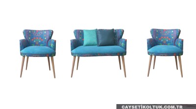 Otantik Etnik Desen Cafe Berjer set - Çayseti
